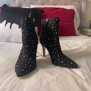 Heeled Booties with Sparkle Studs
